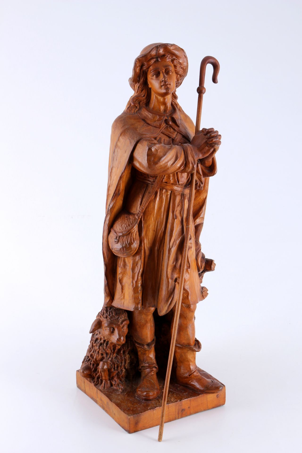 Janos MARIAHEGYI (1925-2001) wooden figure of Saint Wendelin, Heiligenfigur Vendel, - Image 3 of 6