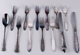 Georg Jensen 11-teiliges Besteck, versilbert, 11-piece cutlery,