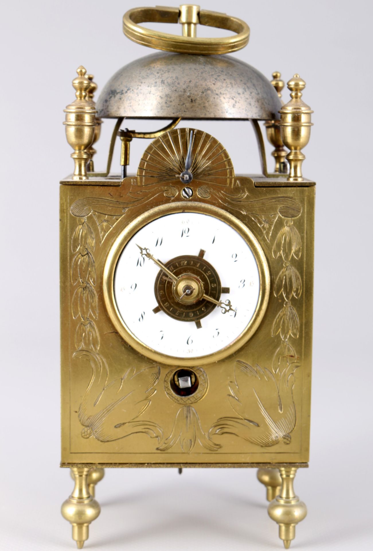French capucine clock 19th century, Kapuziner-Offiziersuhr,