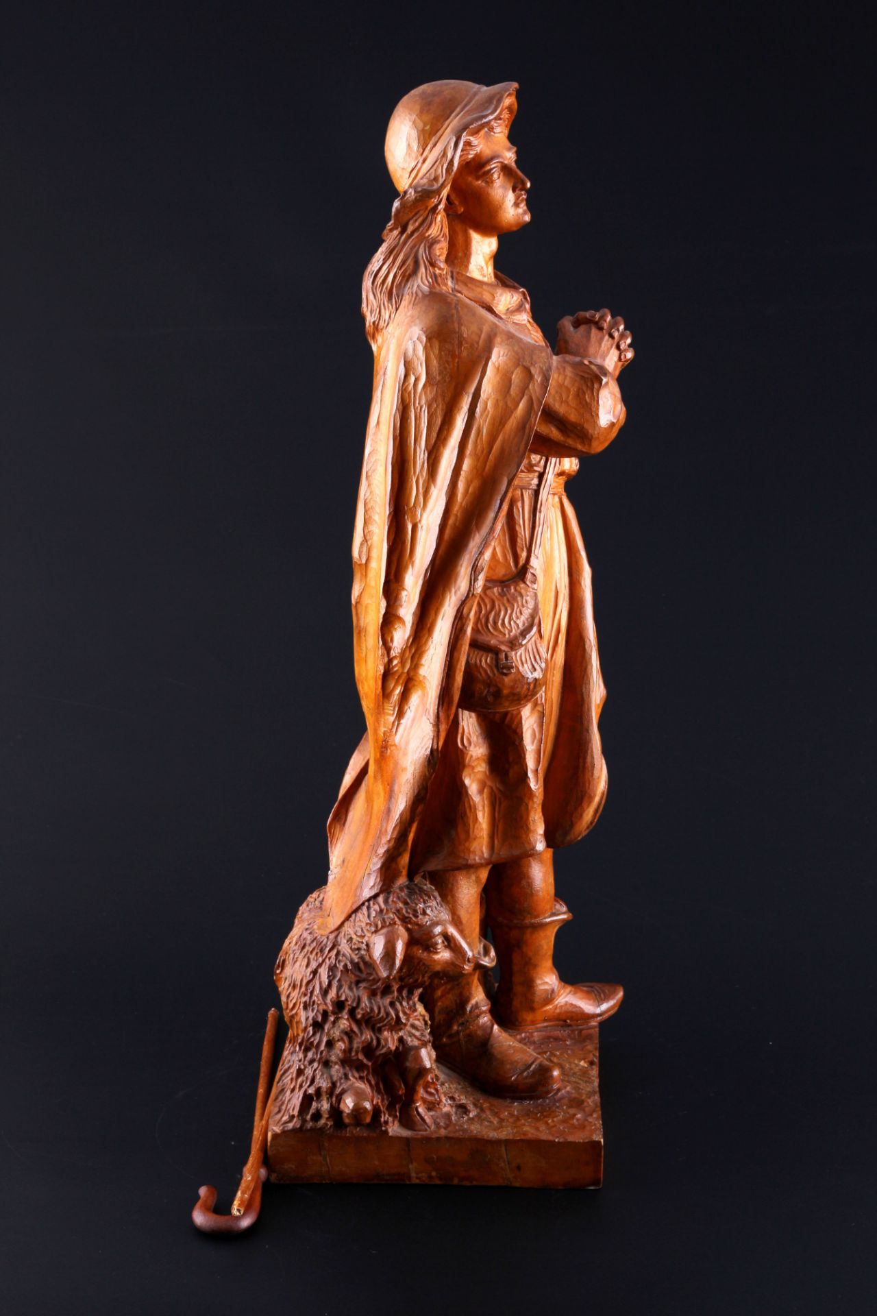 Janos MARIAHEGYI (1925-2001) wooden figure of Saint Wendelin, Heiligenfigur Vendel, - Image 5 of 6