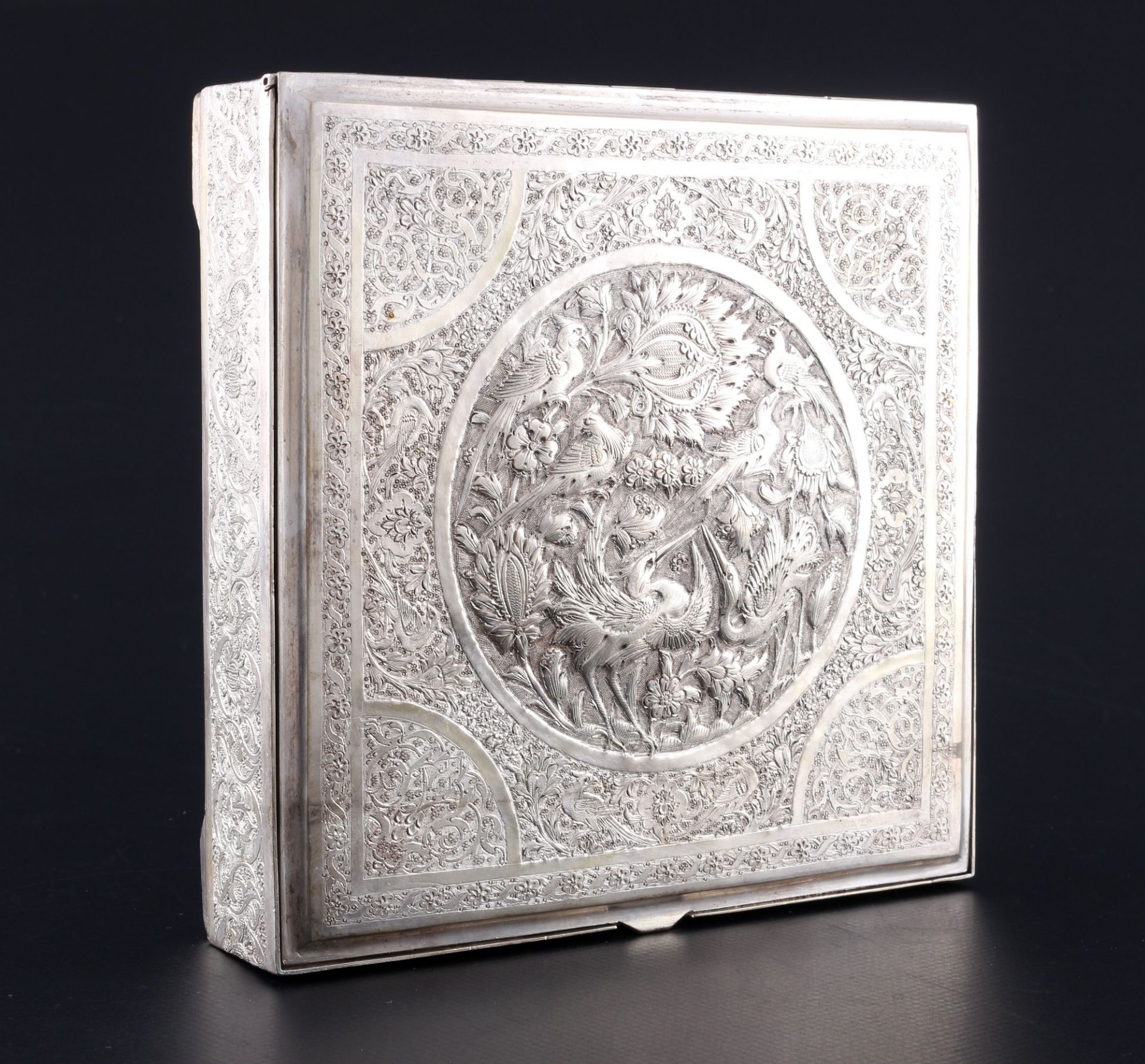 Silver persian lidded box, Silber persische Deckeldose, - Image 4 of 4