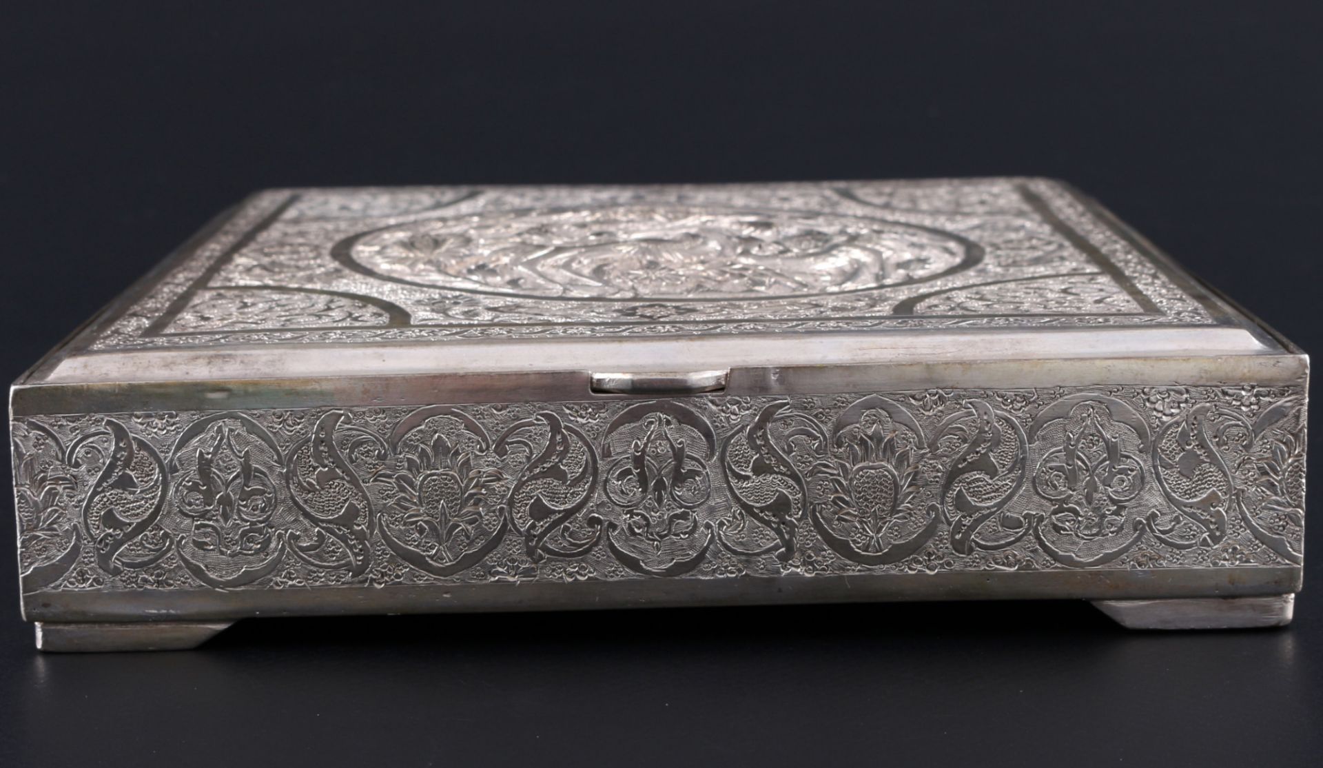 Silver persian lidded box, Silber persische Deckeldose, - Image 3 of 4