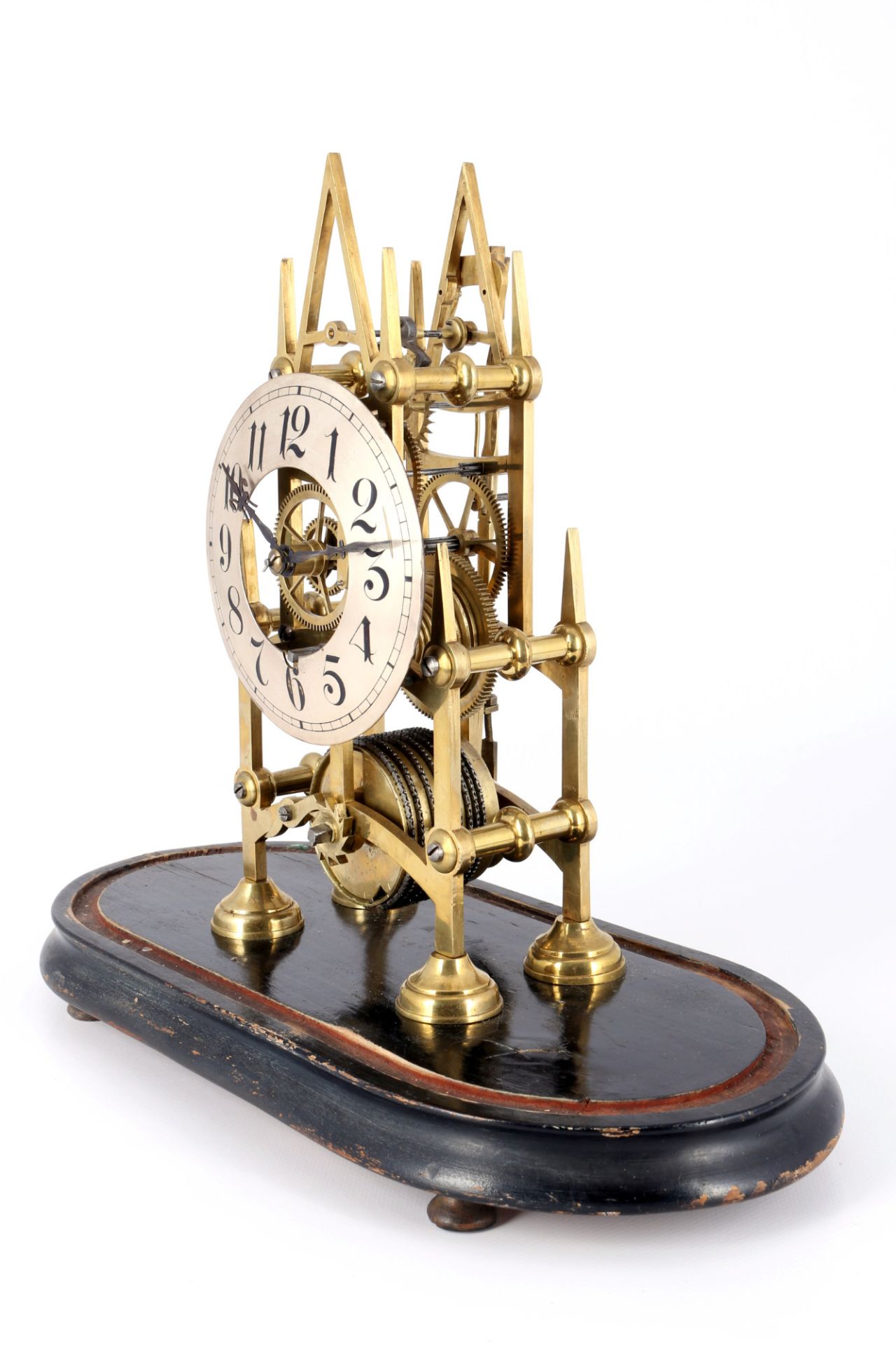 Skeleton clock, England 19th century, Skelettuhr im Glasdom, 19. Jahrhundert, - Image 2 of 5