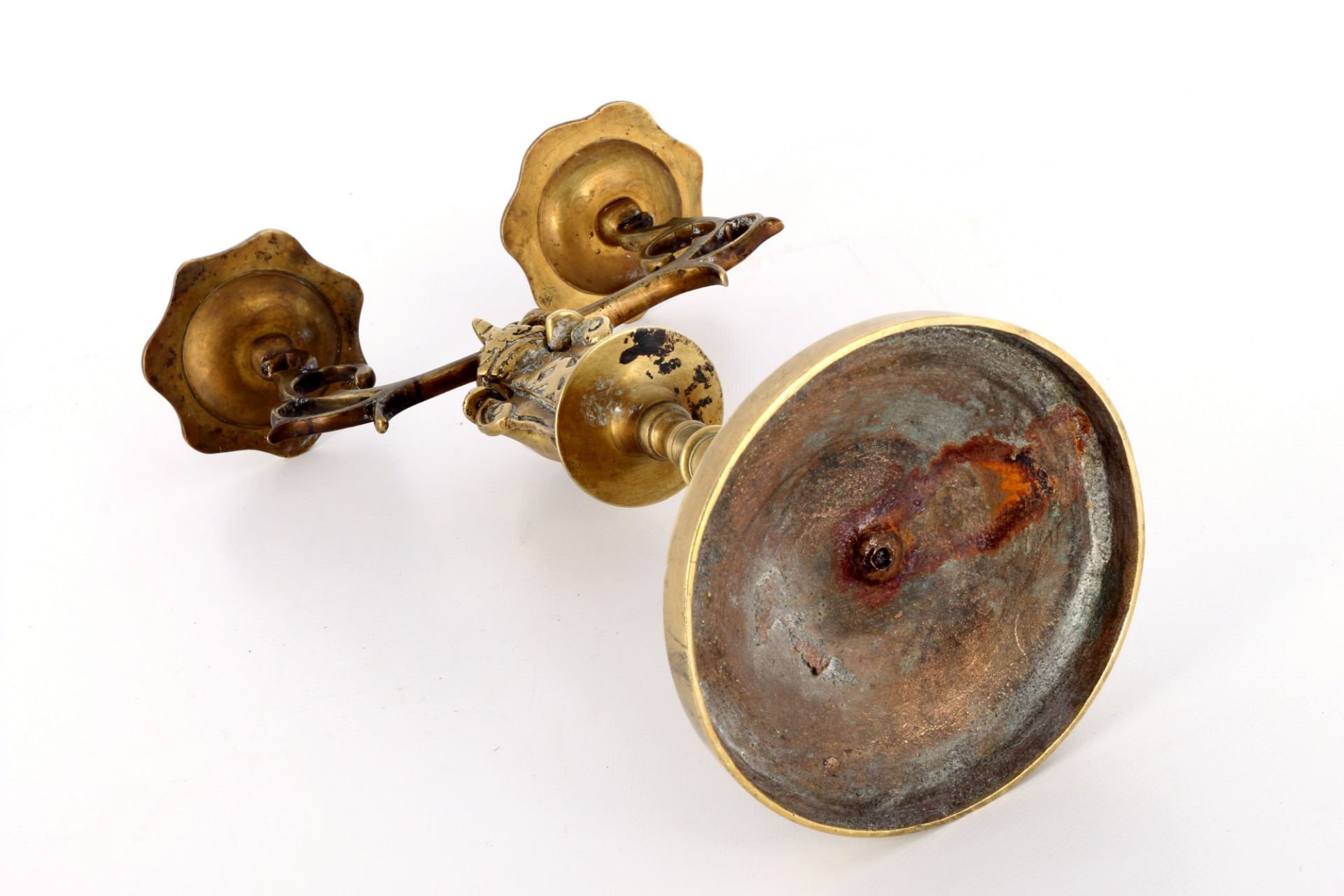 Amsterdam brass candlestick with city coat of arms around 1930, Messingleuchter mit Stadtwappen - Image 5 of 6