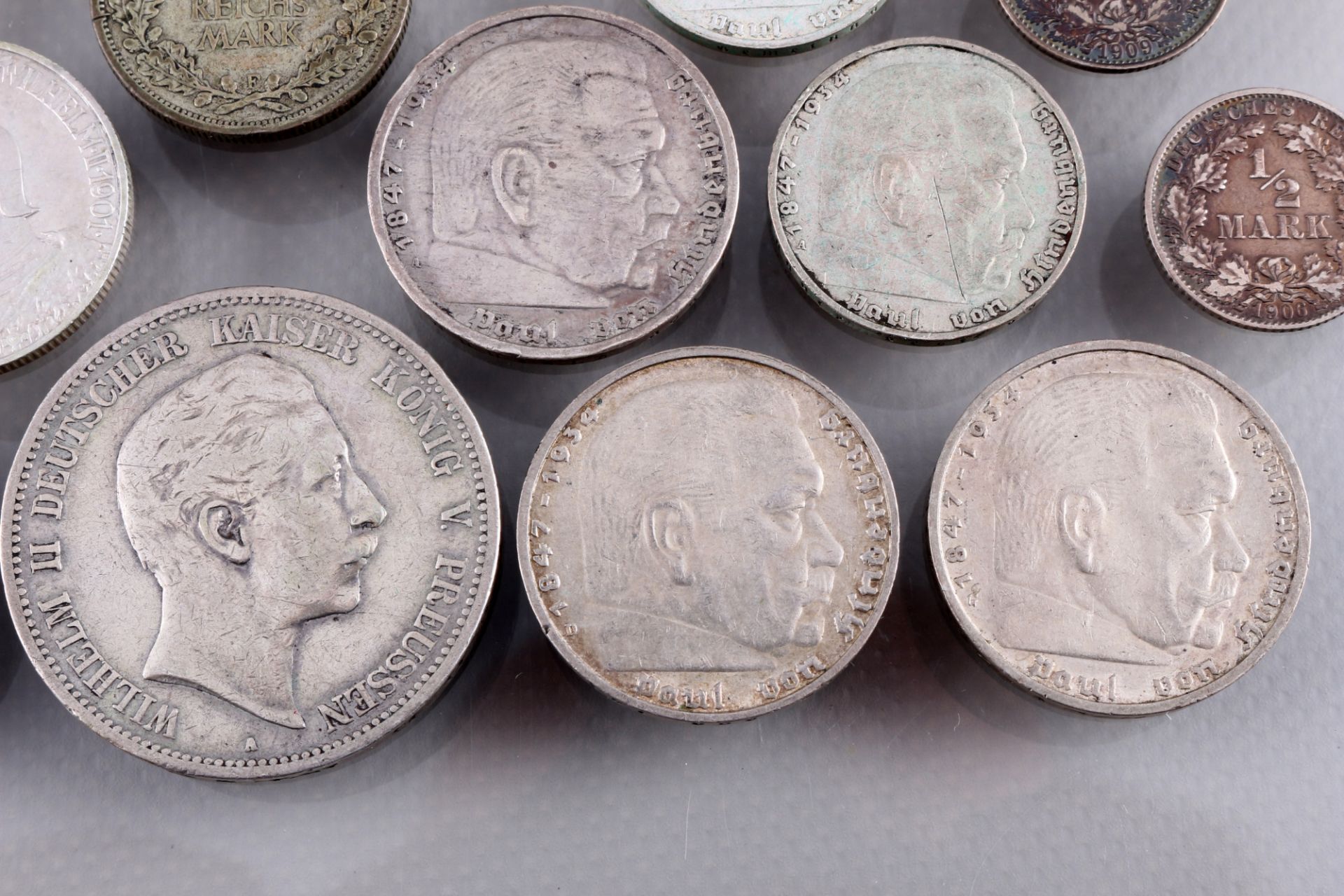 26 Silbermünzen - Deutsche Mark 1894-1939 Kaiserreich, 26 silver coins - German Mark 1894-1939 Empir - Bild 4 aus 6