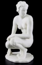 Rosenthal die Hockende - weiblicher kniender Akt, Fritz Klimsch, crouching female nude act,