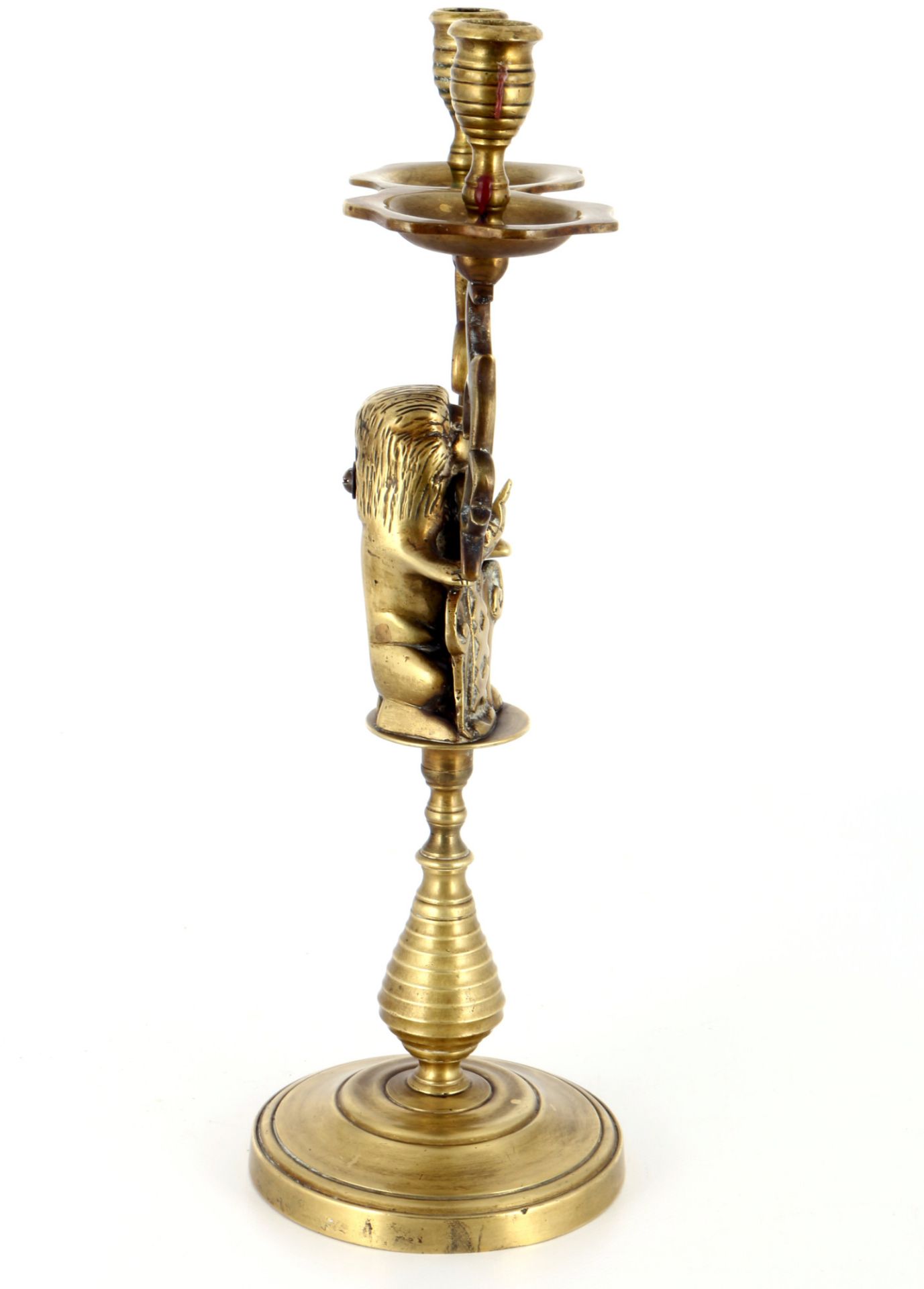 Amsterdamer Messingleuchter mit Stadtwappen um 1930, brass candlestick with city coat of arms around - Bild 4 aus 6