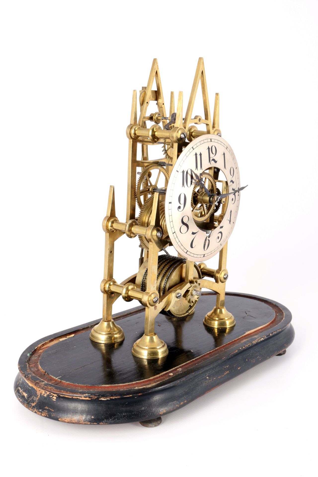 Skeleton clock, England 19th century, Skelettuhr im Glasdom, 19. Jahrhundert, - Image 3 of 5