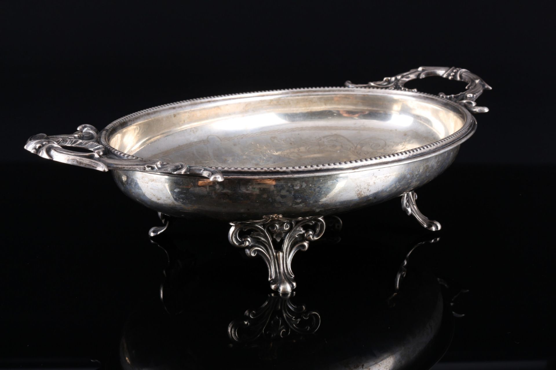 Silver 2 large handled bowls, Silber 2 Henkelschalen, - Image 3 of 4