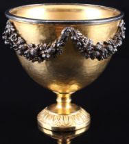 Ilias Lalaounis Bronze Kelch mit 925 Silberrand, Ilias Lalaounis bronze goblet with 925 silver rim,