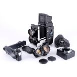 Mamiya C330 Professional f camera with accessories, Kamera mit Zubehör,