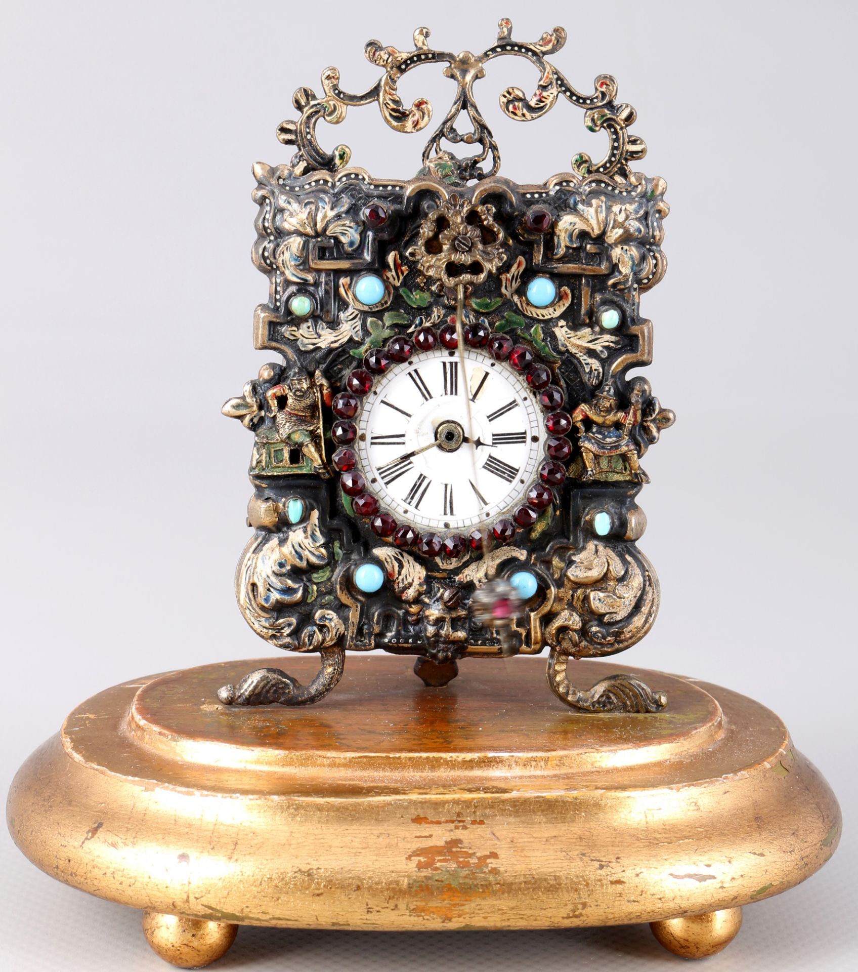 <br>Viennese clock, Austria 19th century, Wiener Vorderzappler, - Image 2 of 6