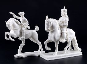 Nymphenburg Reiterfiguren - Jan Wellem und galoppierender Reiter, equestrian figures - Jan Wellem an