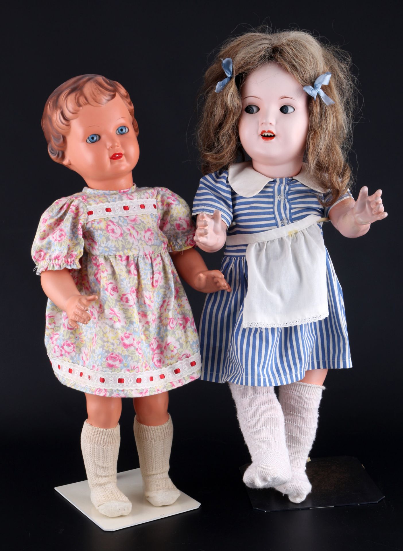 <br>Sonneberg 3066 and Schildkroet, 2 large character dolls girls, 2 große Charakterpuppen Mädchen,