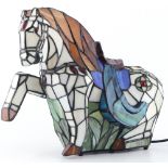 Tiffany-Stil große Tischlampe Pferd, table lamp horse,