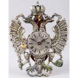 <br>Viennese clock with double eagle, Austria 19th century, Wiener Vorderzappler mit Doppeladler,