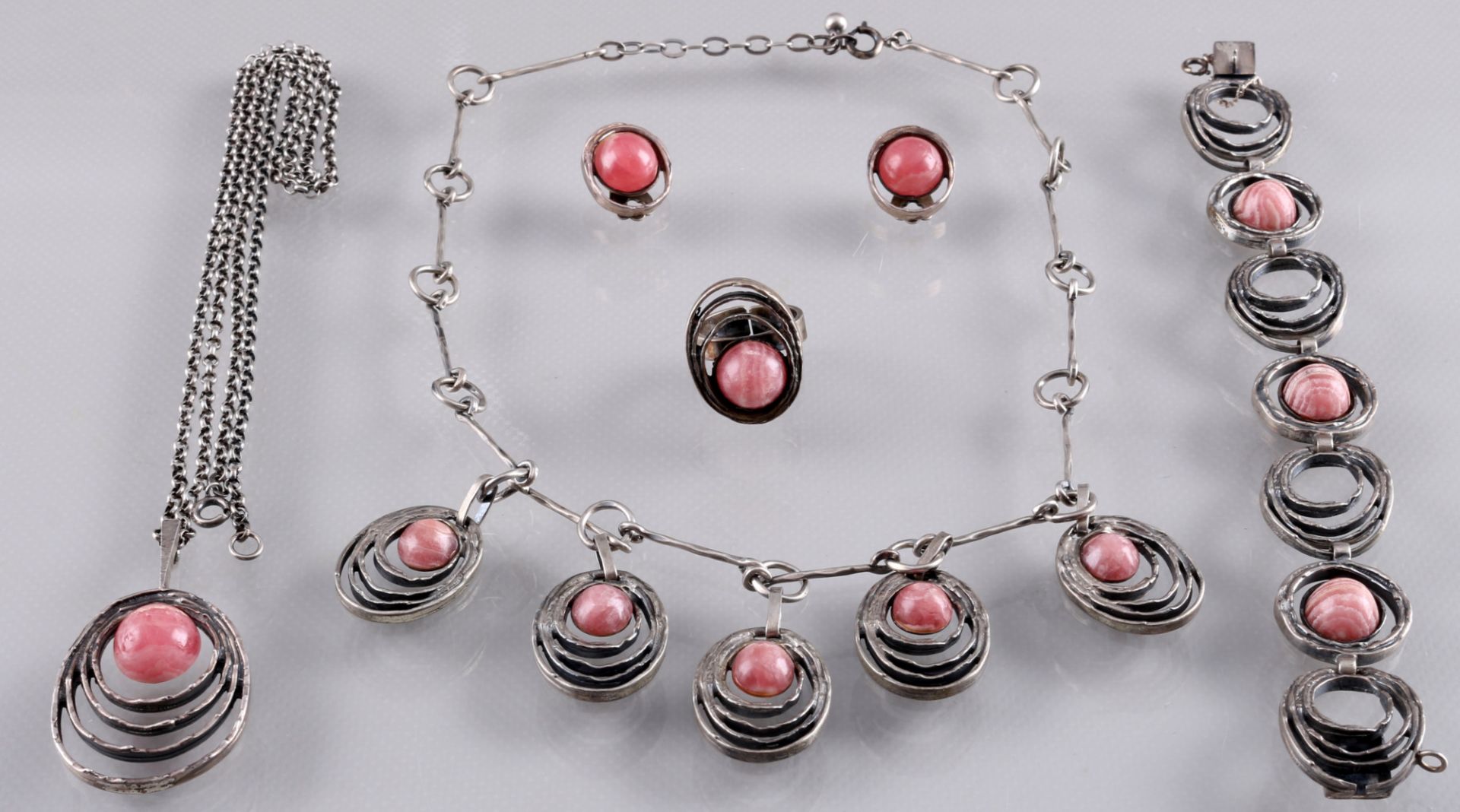 800-835 silver rhodochrosite jewelry set, Silber Rhodochrosit Schmuckset,