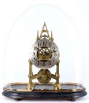 Skelettuhr im Glasdom, England 19. Jahrhundert, Skeleton clock 19th century,