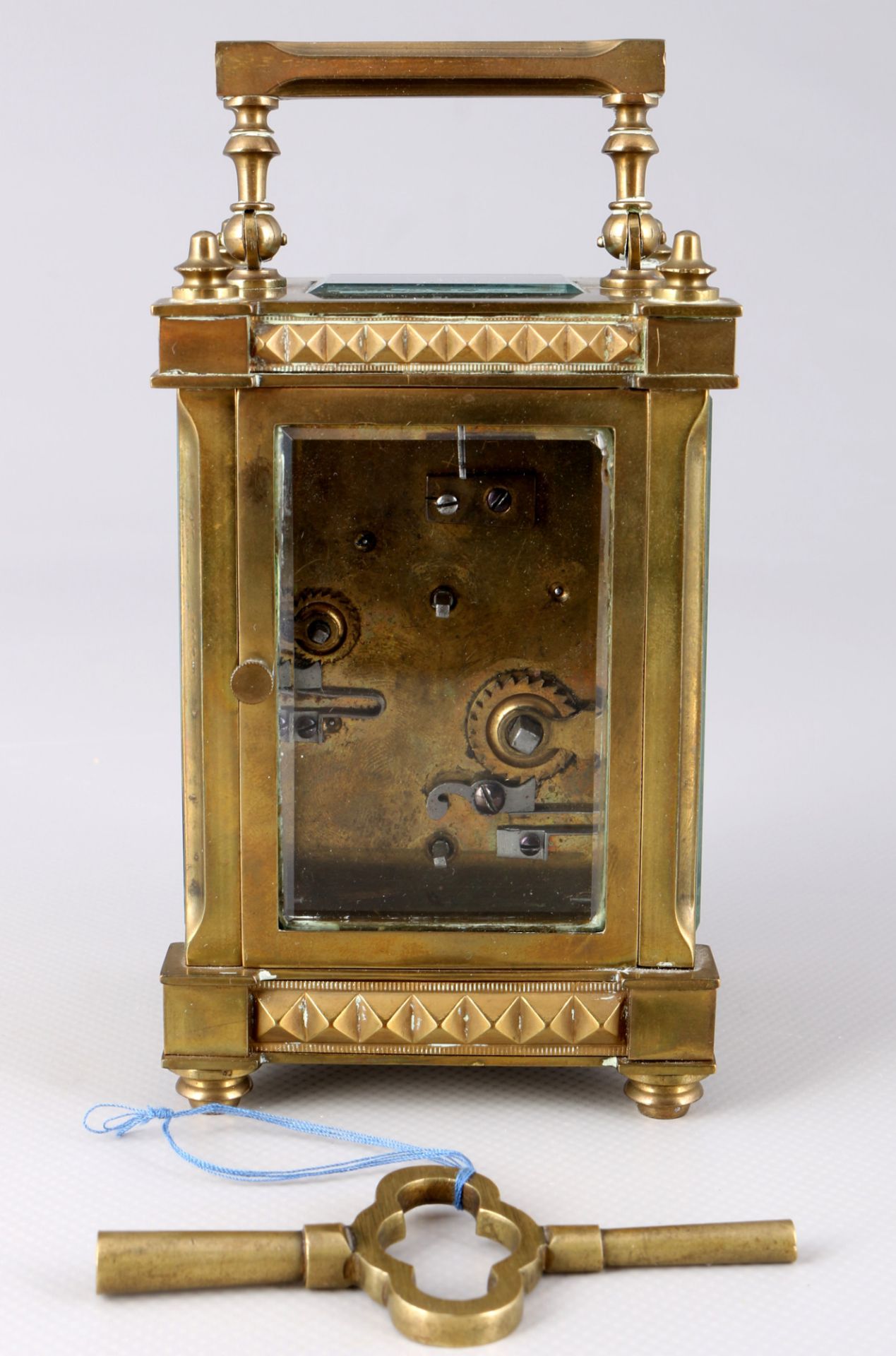 French carriage clock grand sonnerie around 1900, Reiseuhr Grand Sonnerie mit Wecker, - Image 4 of 6