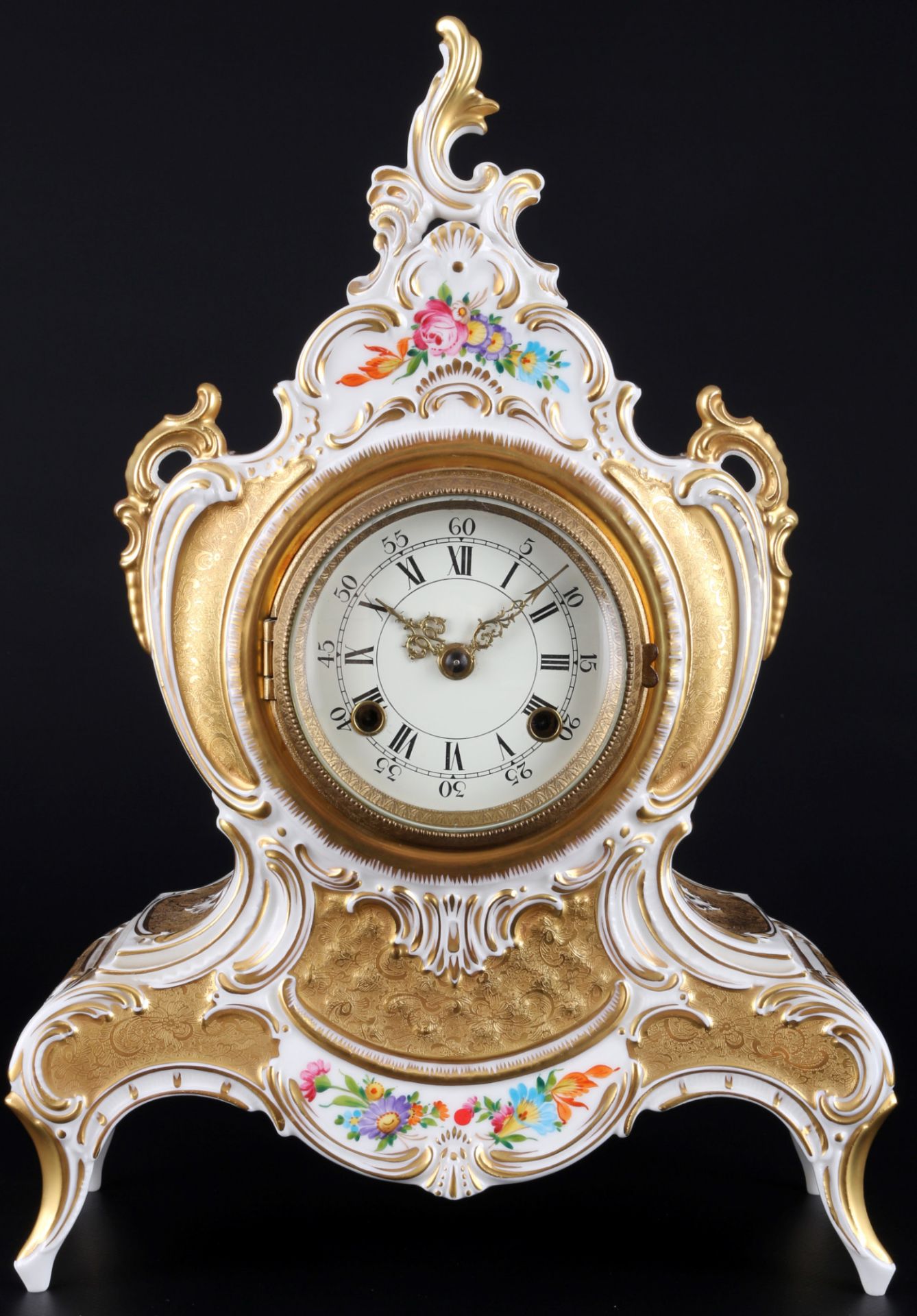 Dresden 2 porcelain table clocks, 2 Porzellan Tischuhren, - Image 2 of 6