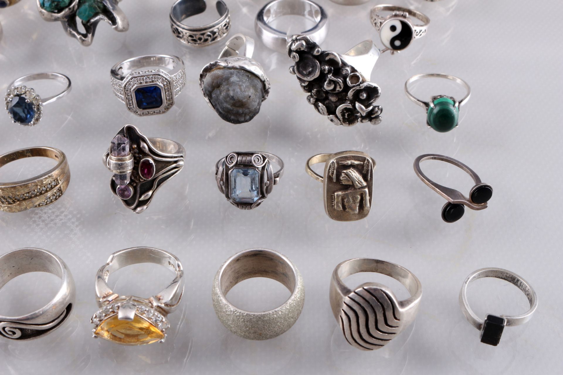 835-925 silver - 38 rings as a collection, 38 Silberringe als Sammlung, - Image 3 of 5