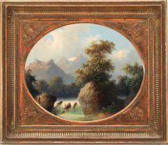 Franz BARBARINI (1804-1873) mountain landscape with lake view,