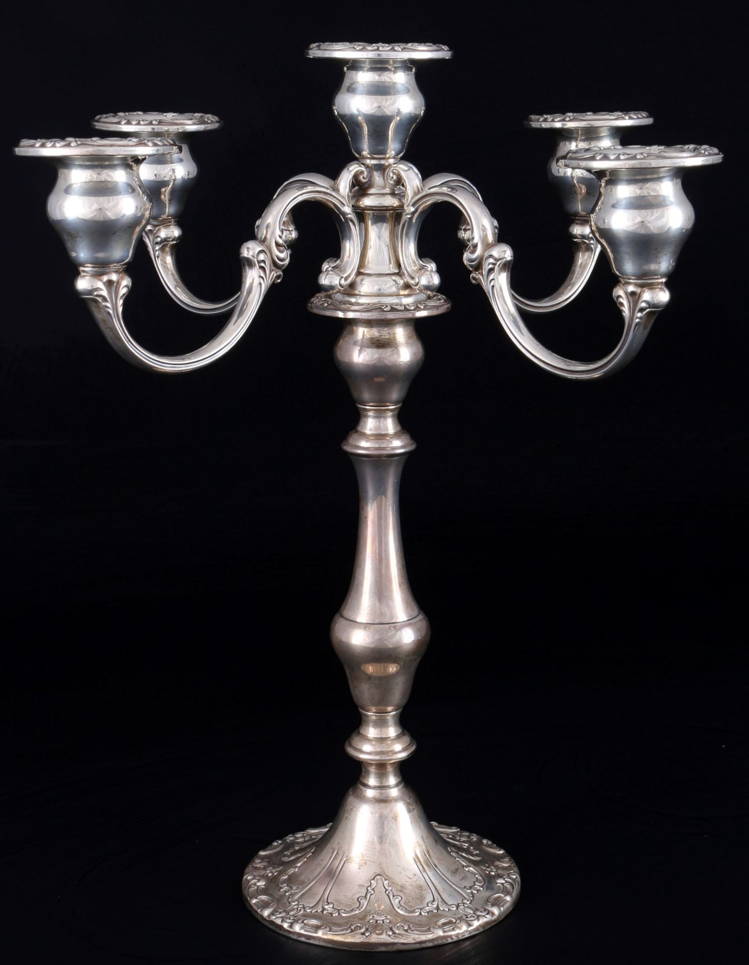 925 silver large pair of candlesticks, Gorham, - Image 2 of 4
