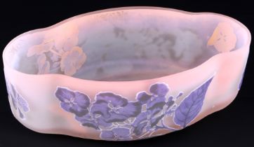 Emile Galle (1846-1904) large jardiniere / bowl with hydrangea blossoms,