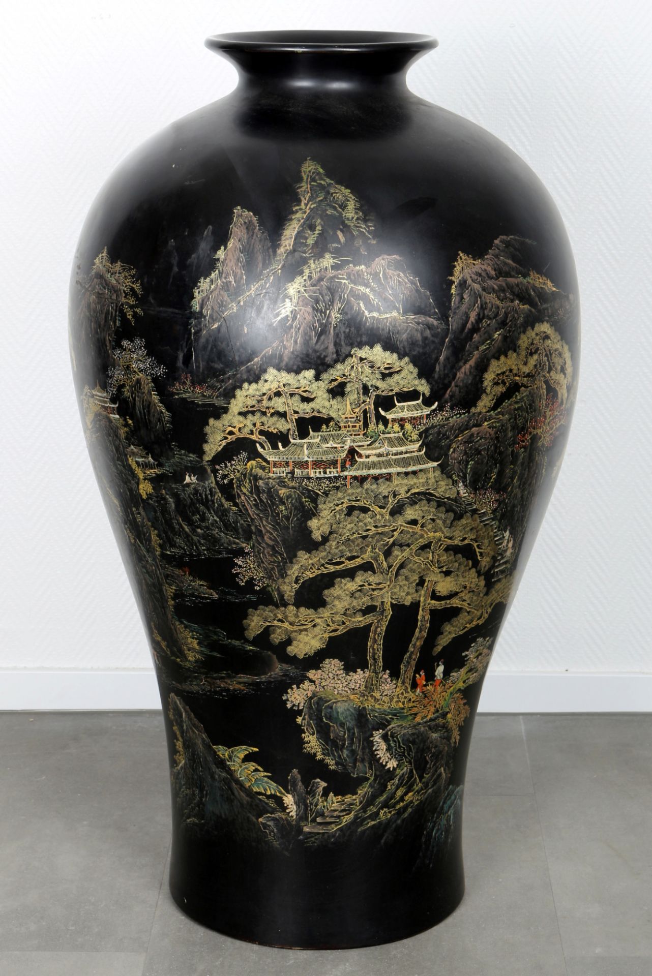 China 2 huge lacquer vases H 98 cm, - Image 3 of 6