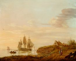 Johannes Hermanus KOEKKOEK (1778-1851) ship near the port, Schiff in Hafennähe,