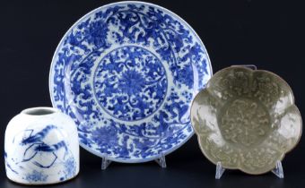 China water bowl and 2 plates,