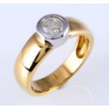 750 gold solitaire ring with diamonds 0.5ct,