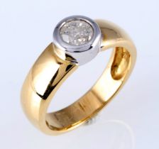 750 gold solitaire ring with diamonds 0.5ct,
