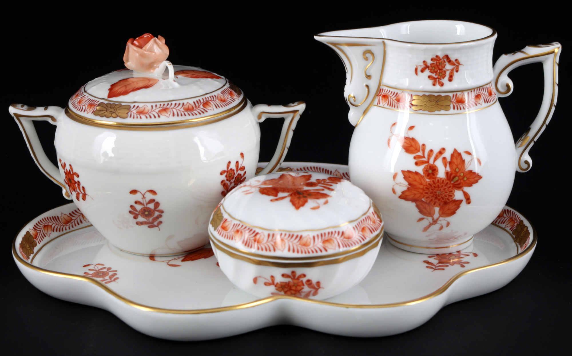 Herend Apponyi Orange tea service for 7 persons, - Image 3 of 9