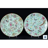 China 2 family rose plates Qing dynasty around 1830, <br>