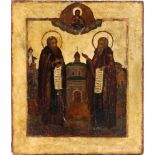 Russland Ikone Heilige Zosima und Savatij 18. Jahrhundert,