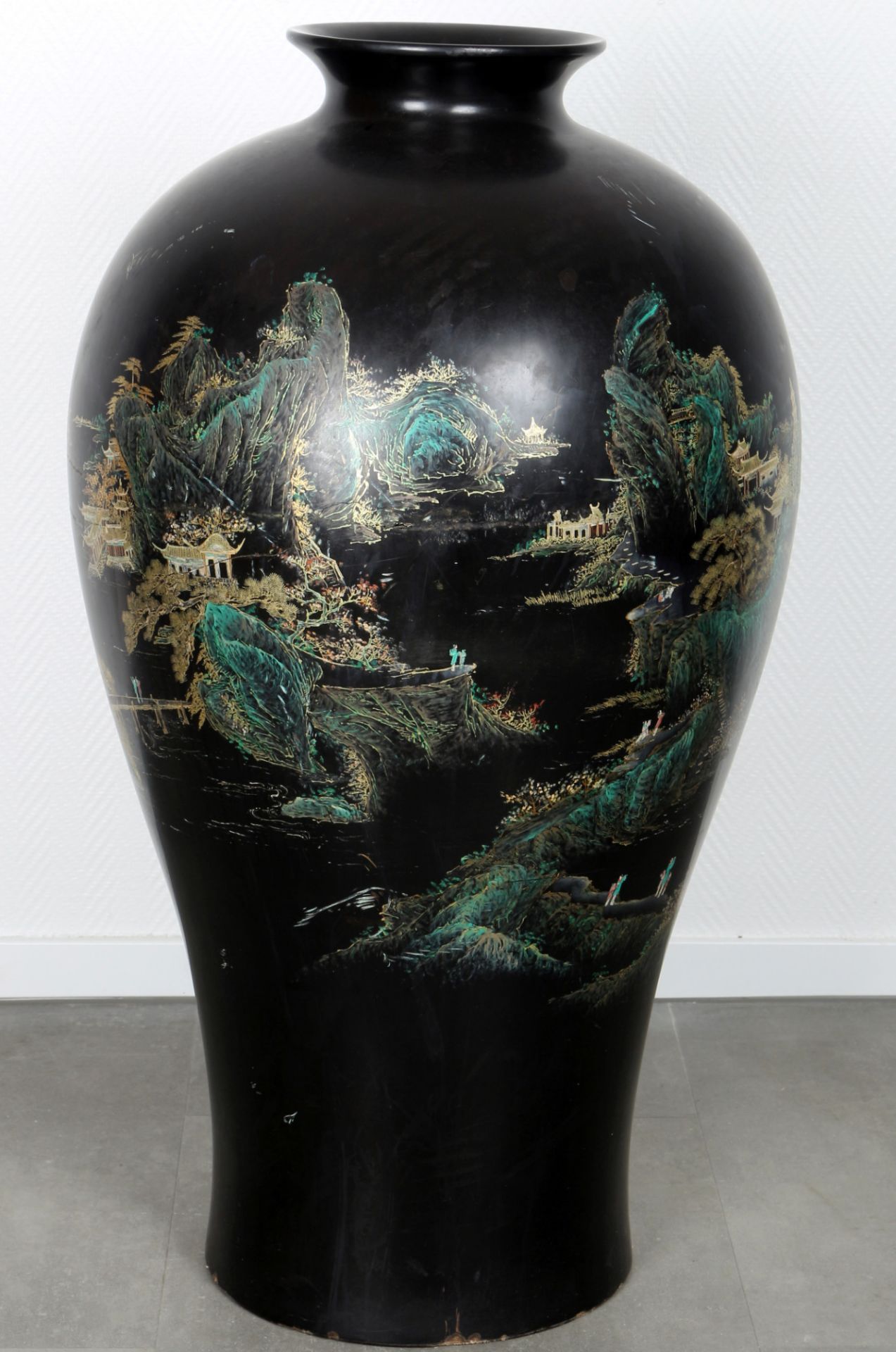China 2 huge lacquer vases H 98 cm, - Image 6 of 6