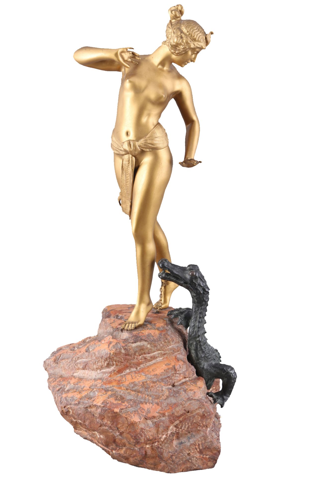 Johannes BOESE (1856-1917) Bronze Ketos erblickt Andromeda,