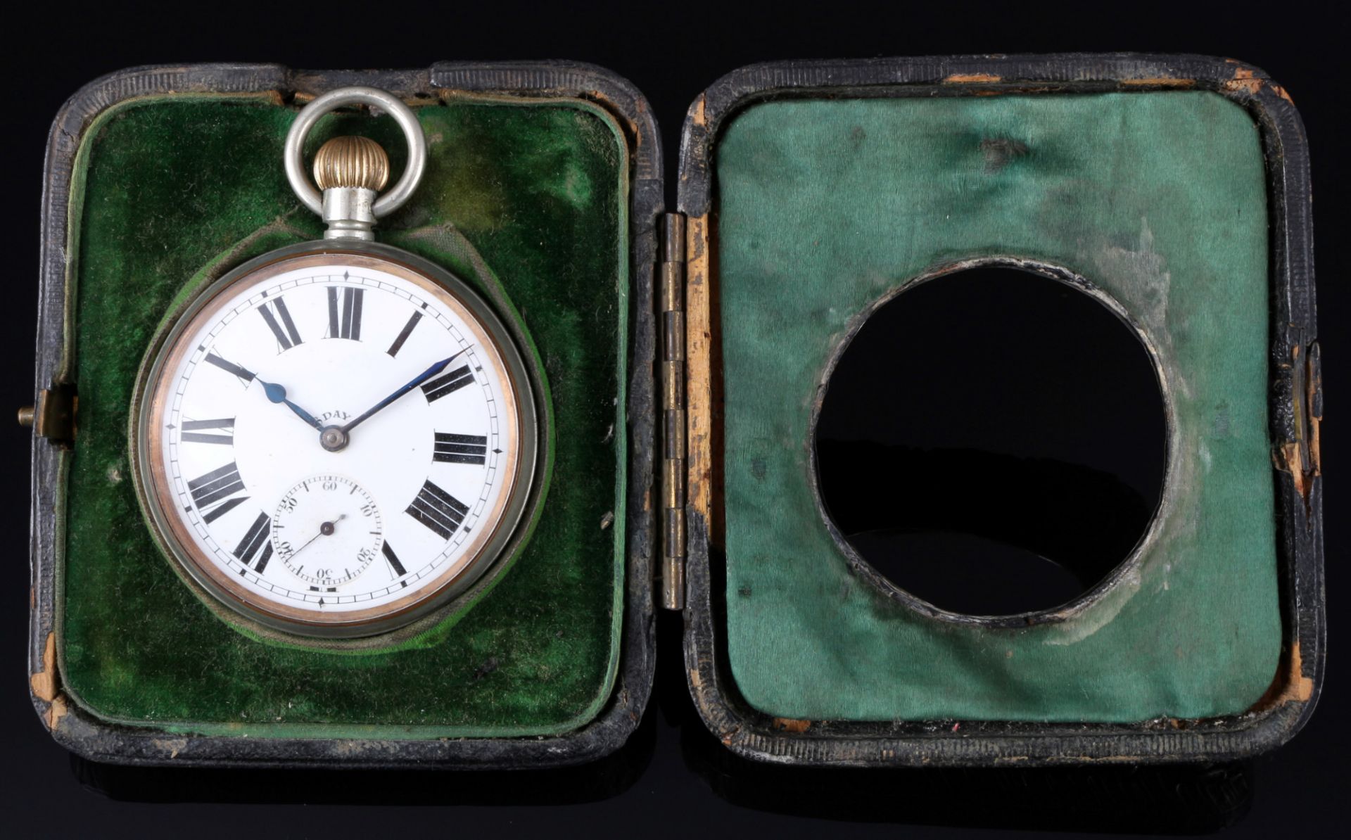 Brevet Taschenuhr als Reiseuhr in 925 Sterling Silbergehäuse um 1900, - Bild 2 aus 8