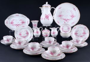 Meissen Indian Purple coffee service for 7 persons,