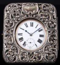 Brevet pocket watch as a travel watch in 925 sterling silver case around 1900,