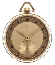 Omega 585 Gold Open Face Pocket Watch,