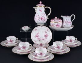 Meissen Indian Purple coffee service for 6 persons,