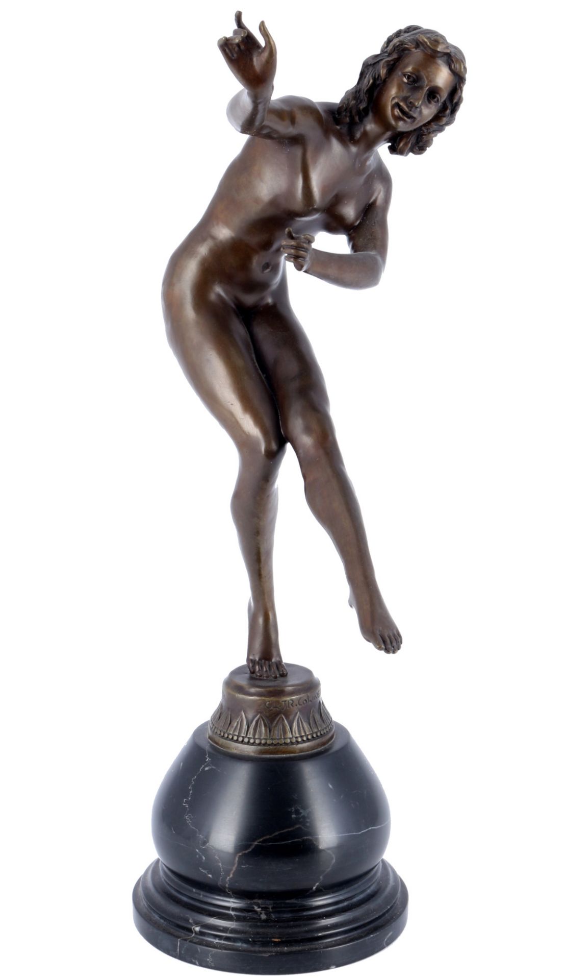 Bronze Nackttänzerin nach Claire COLINET (1880-1950),