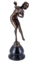 Bronze nude dancer after Claire COLINET (1880-1950),