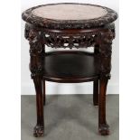 China side table with marble plate, late Qing-Dynasty, Beistelltisch,