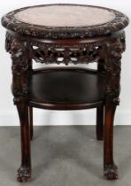 China Beistelltisch mit Marmorplatte, späte Qing-Dynasty, side table with marble plate,