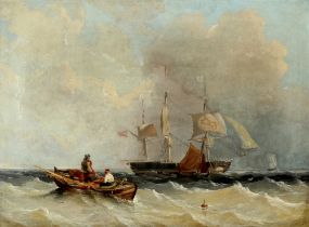 Wilhelm August KRAUSE (1803-1864) stürmische See mit Booten 1853, stormy sea with boats,