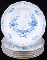 Meissen Indian Blue 6 dessert plates 1st choice,