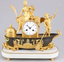 Empire gondola mantel clock Barque de Venus et l'Amour, France 19th century,